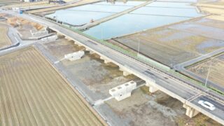 出島高架橋下部工事完了しました。